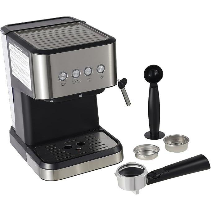 Coffee Machine 1.5L/50.73Oz, Small Drip Coffee Machine with Cup Holder, Semi-Automatic Milk Frother for Home, Office, Cafe, Hotel - Image 1