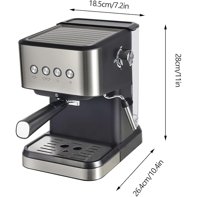 Coffee Machine 1.5L/50.73Oz, Small Drip Coffee Machine with Cup Holder, Semi-Automatic Milk Frother for Home, Office, Cafe, Hotel - Image 3