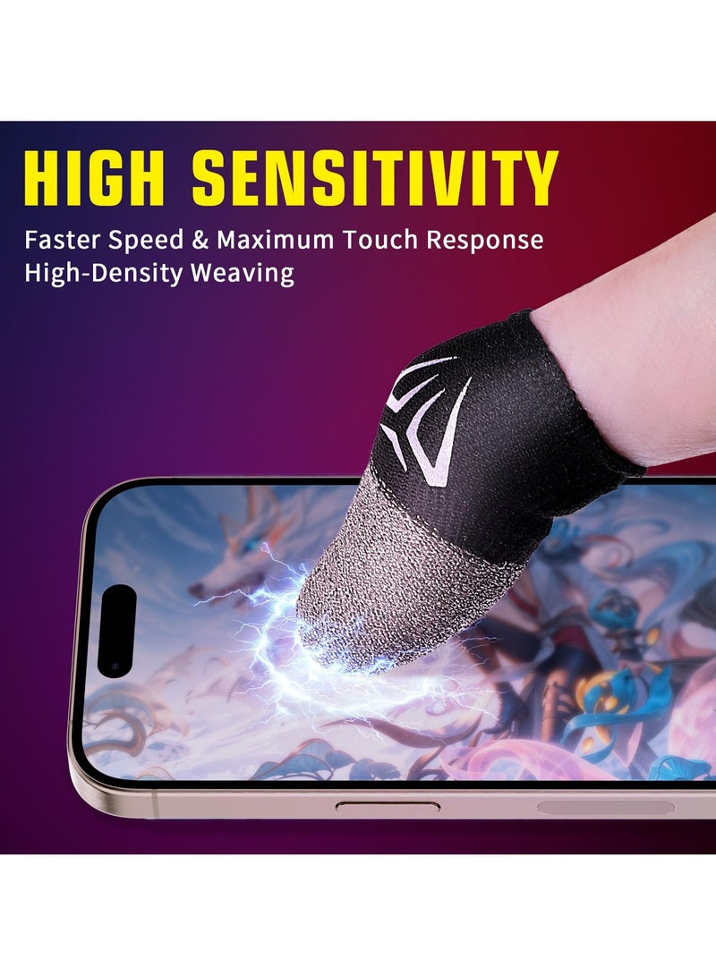 Fasola Mobile Gaming Finger Sleeves Ultra Thin Seamless Silver Fiber Thumb Covers Breathable Anti Sweat Sensitive Fit for Touchscreen Game Controllers Tablets Everyday Use - Image 4