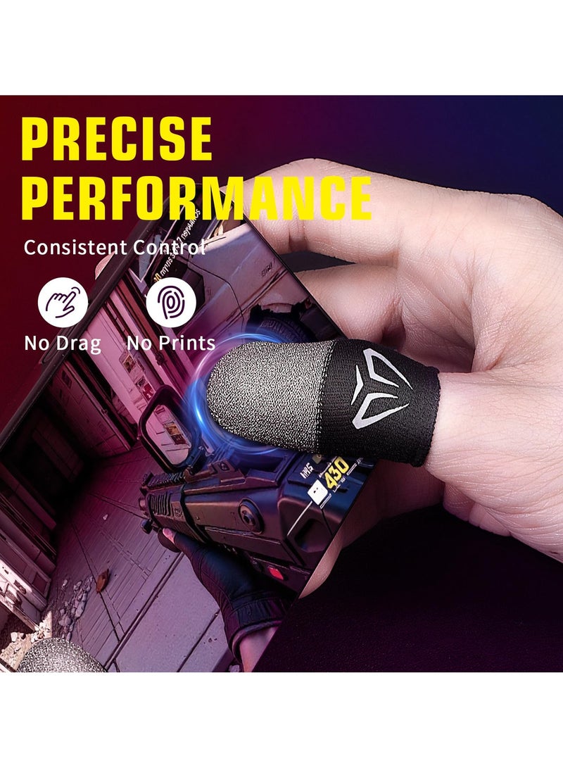 Fasola Mobile Gaming Finger Sleeves Ultra Thin Seamless Silver Fiber Thumb Covers Breathable Anti Sweat Sensitive Fit for Touchscreen Game Controllers Tablets Everyday Use - Image 5