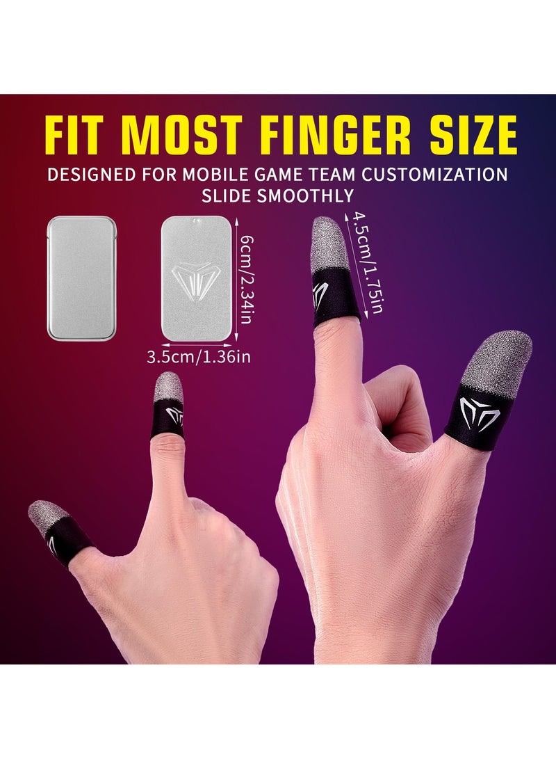 Fasola Mobile Gaming Finger Sleeves Ultra Thin Seamless Silver Fiber Thumb Covers Breathable Anti Sweat Sensitive Fit for Touchscreen Game Controllers Tablets Everyday Use - Image 2