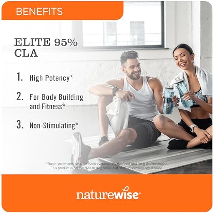 NatureWise CLA 1300 - 95% Active Conjugated Linoleic Acid for Women and Men, Not Stimulating, Supports Weight & Fitness Goals - Non-GMO, Gluten Free - 180 Softgels[2-Month Supply] - Image 2