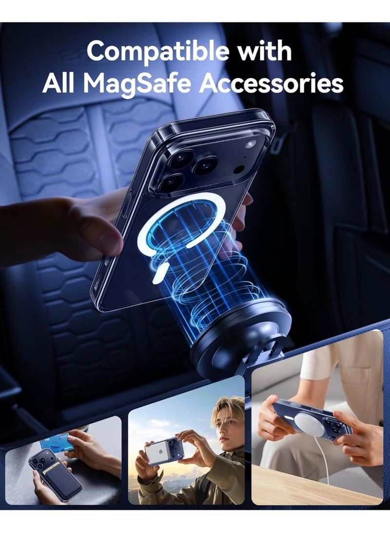 بورتوني جراب iPhone 17 Pro، غطاء مغناطيسي شفاف لهاتف iPhone 17 Pro، جراب هاتف واقٍ مضاد للخدش والصدمات لهاتف iPhone 17 Pro مقاس 6.3 بوصة - Image 4