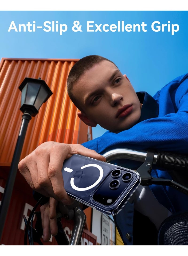 بورتوني جراب iPhone 17 Pro، غطاء مغناطيسي شفاف لهاتف iPhone 17 Pro، جراب هاتف واقٍ مضاد للخدش والصدمات لهاتف iPhone 17 Pro مقاس 6.3 بوصة - Image 5