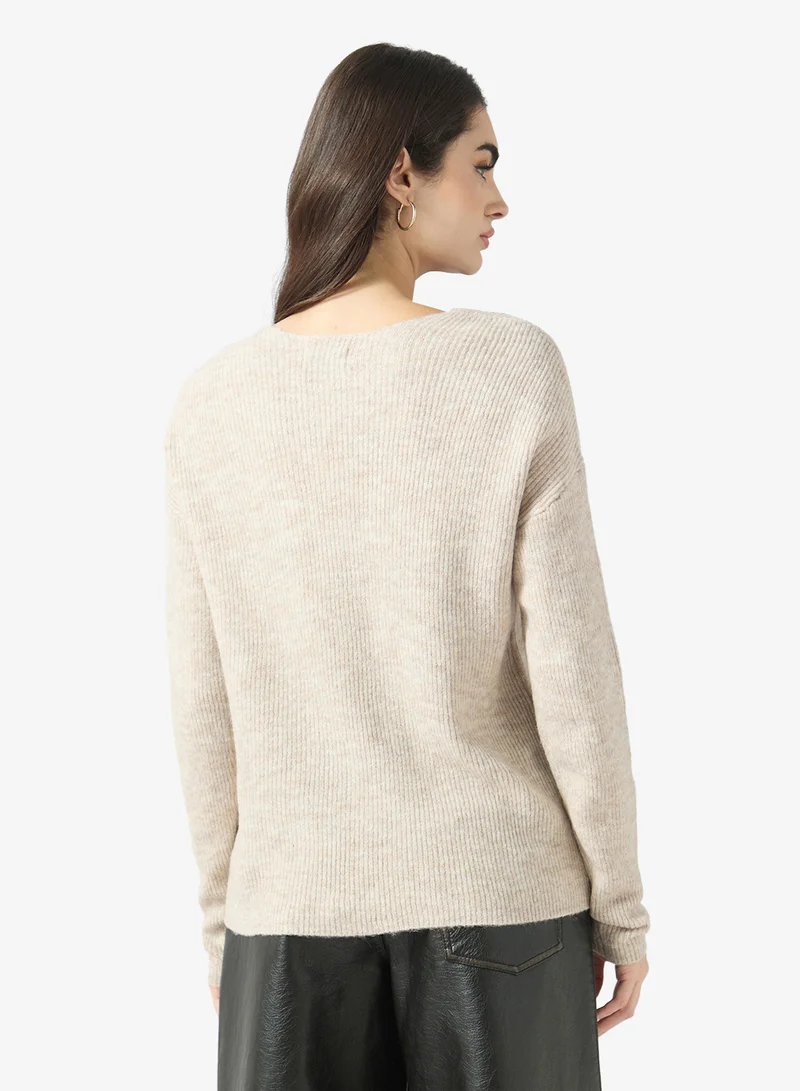 Only Casual V-Neck Pullover Sweater