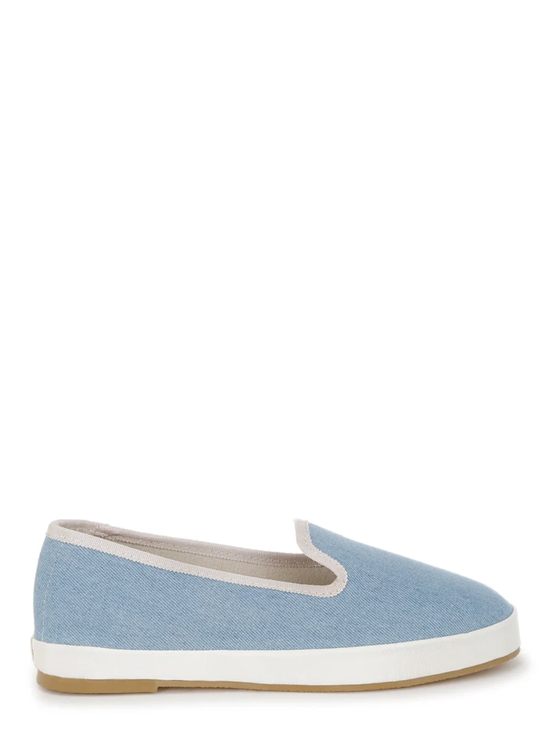 London Rag Denim Slip On Loafers in Light Blue