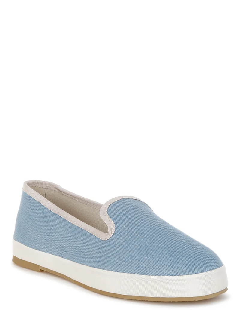 London Rag Denim Slip On Loafers in Light Blue