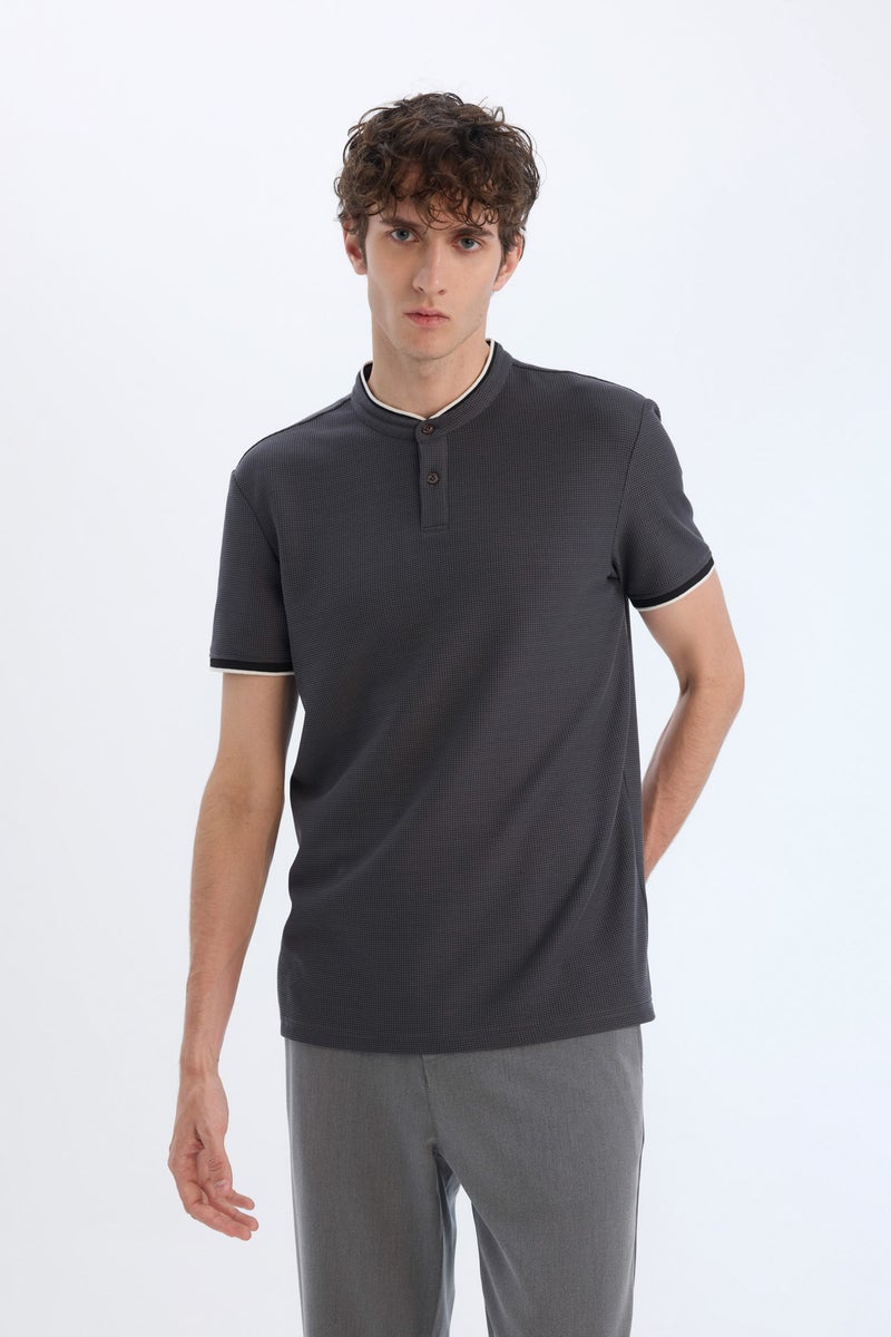 DeFacto Man Slim Fit Dog Collar Polo T Shirt - Image 4
