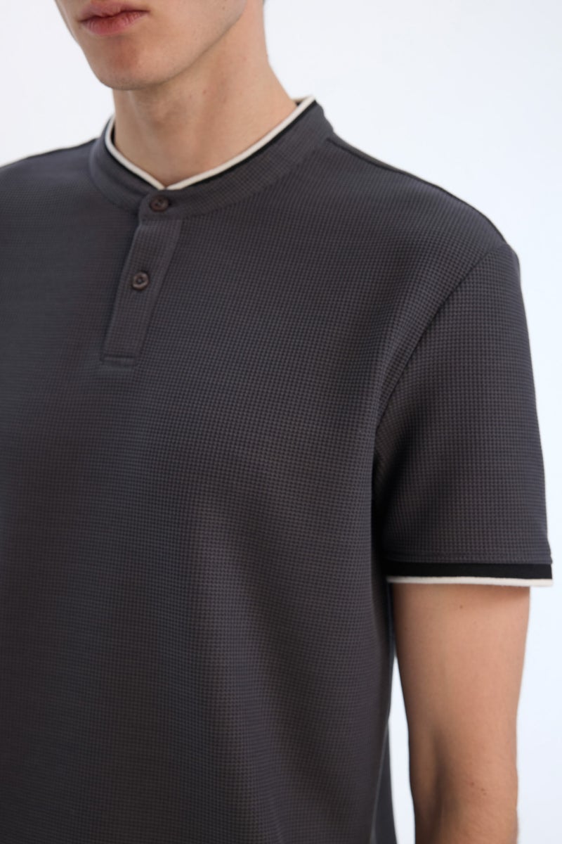 DeFacto Man Slim Fit Dog Collar Polo T Shirt - Image 2