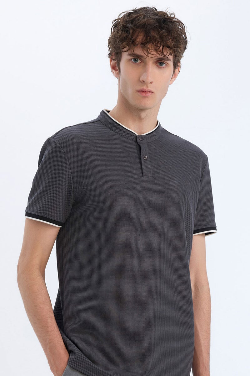 DeFacto Man Slim Fit Dog Collar Polo T Shirt - Image 1