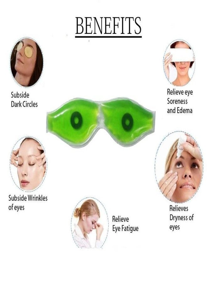 Quebers 3pcs Aloe Vera Cool Gel Eye Mask Summer Ice Cooling Sleeping Mask for Eye Patches Remove Dark Circles Fatigue Cool Eyes Patch Pads Eye Care (3) - Image 3