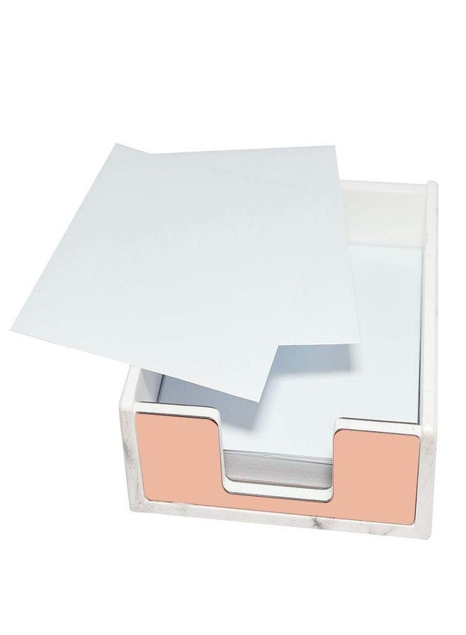 etspolt Marble Sticky Note Holder Rose Gold Edge Memo Holder Acylic Sticky Notepads Holder Sticky Note Dispenser for Desk Organization - Image 2