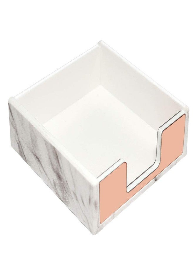 etspolt Marble Sticky Note Holder Rose Gold Edge Memo Holder Acylic Sticky Notepads Holder Sticky Note Dispenser for Desk Organization - Image 1