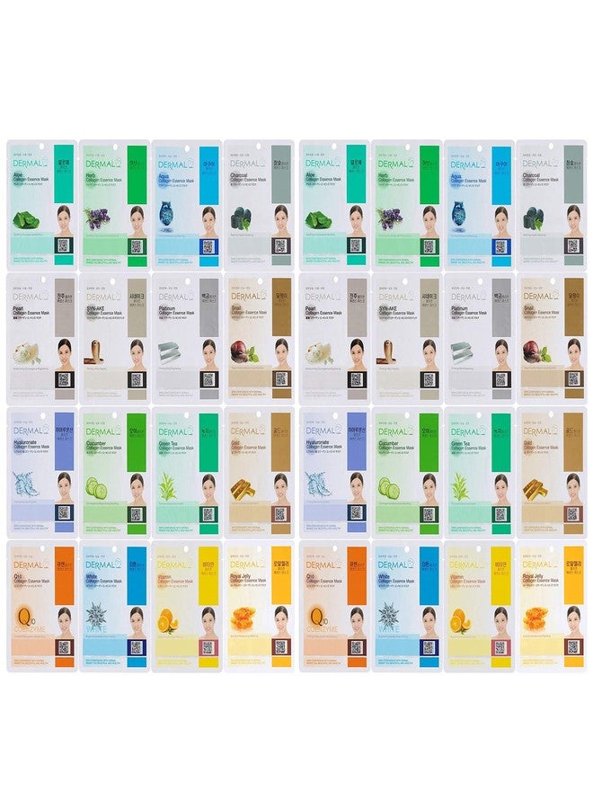 DERMAL 32 Combo Pack Made in Korea Facial Mask – 20+ Years of K-Beauty Experience, Premium Quality Korean Sheet Masks for Daily Skincare Routine - Image 1