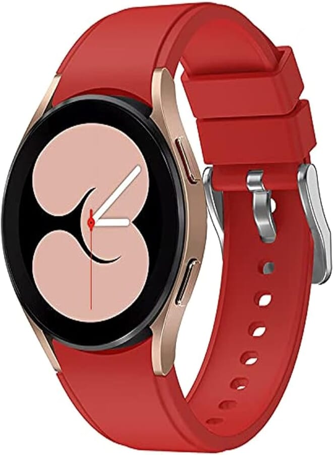 AWINNER Bands Compatible with SAMSUNG Galaxy Watch 4 Band, Adjustable Silicone Sport Watch Band Replacement Strap for Galaxy Watch4 Classic 46mm/Classic 42mm, Galaxy 4 40mm/44mm Men Women (Red)