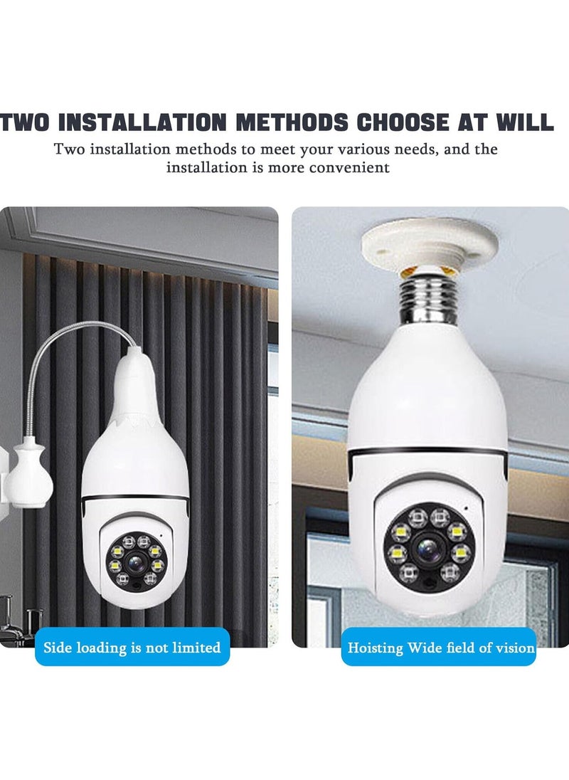 WiFi Panorama Camera & Wireless WIFI Outdoor CCTV Monitor Smart Home Security, Easy To View Install, Your Ultimate Home Sentinel Wireless Light Bulb Monitor Camera 1080P 2MP WiFi Smart Camera Night Vision 2 way Talk Motion Detection APP Remote Monitor