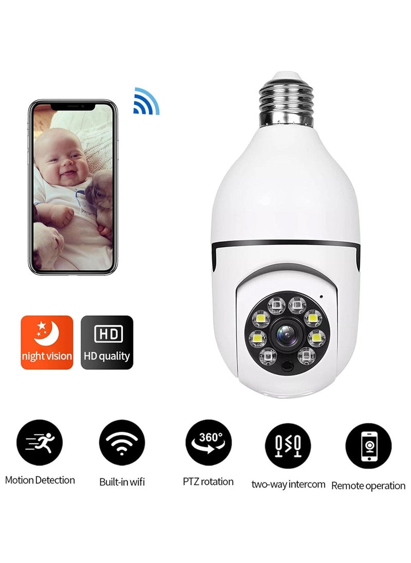 WiFi Panorama Camera & Wireless WIFI Outdoor CCTV Monitor Smart Home Security, Easy To View Install, Your Ultimate Home Sentinel Wireless Light Bulb Monitor Camera 1080P 2MP WiFi Smart Camera Night Vision 2 way Talk Motion Detection APP Remote Monitor