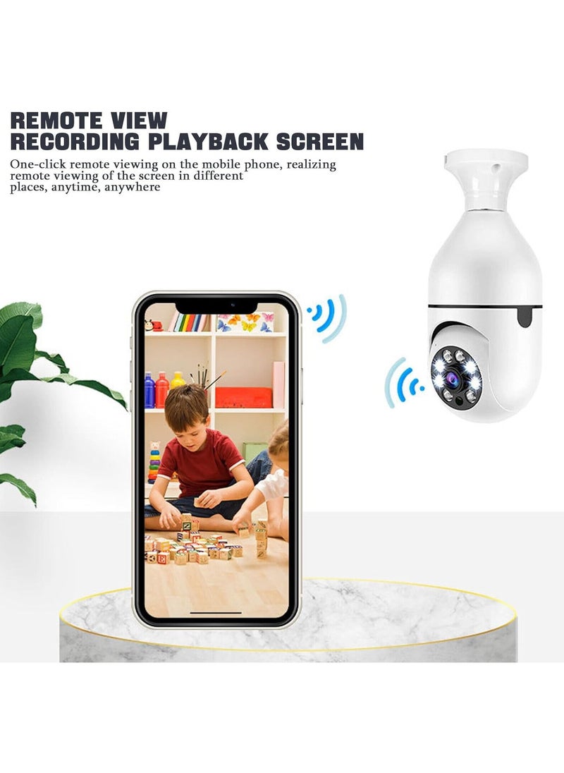 WiFi Panorama Camera & Wireless WIFI Outdoor CCTV Monitor Smart Home Security, Easy To View Install, Your Ultimate Home Sentinel Wireless Light Bulb Monitor Camera 1080P 2MP WiFi Smart Camera Night Vision 2 way Talk Motion Detection APP Remote Monitor