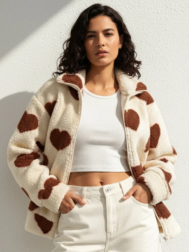 OUTZIDR Brown Full Sleeve Printed Jacket