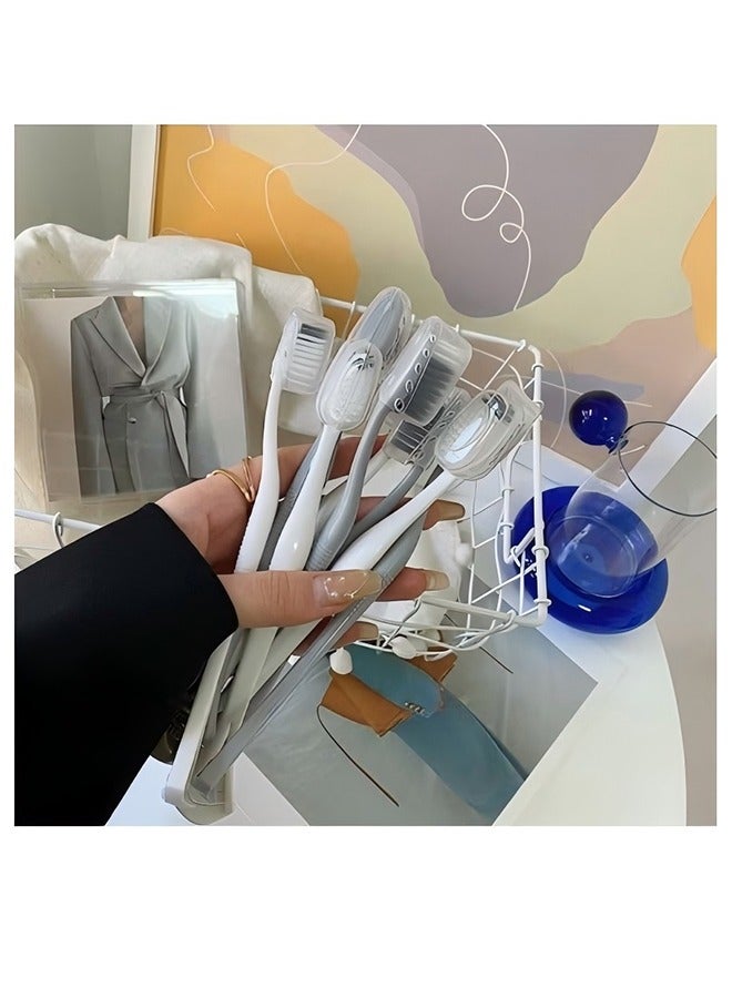 Fanski 8 Pieces 2 in 1 Soft Toothbrush with Tongue Scraper Cleaner - Image 4