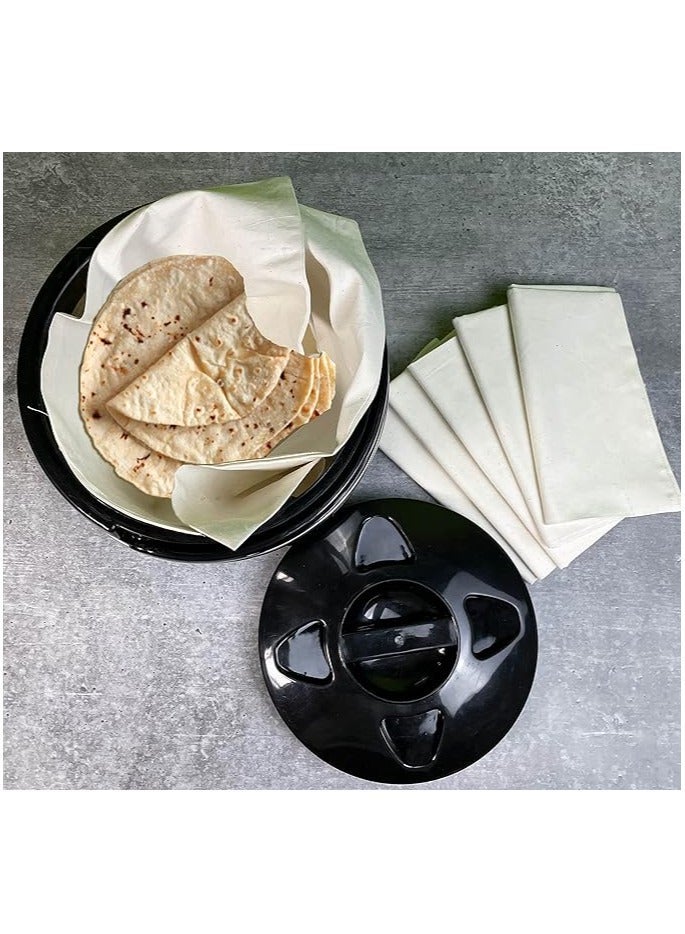Accessories 22 Cotton Double Layer Roti Clothes Wrap (15X15 Inch) Muslin Cloth For Chapati For Hot Case Kitchen Chapati Cloth Wrap Roti Cloth, (Set Of 4) - Image 5