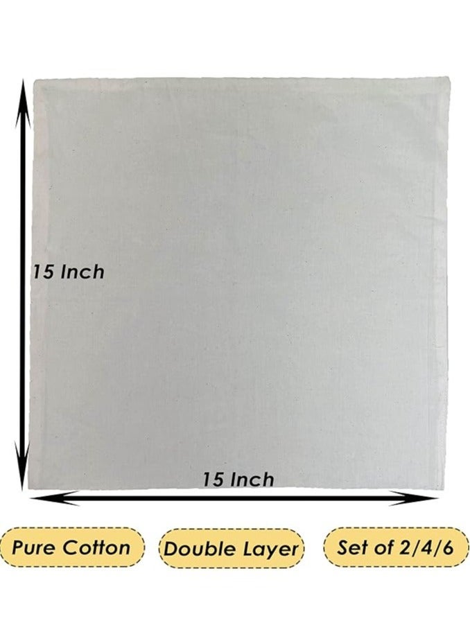 Accessories 22 Cotton Double Layer Roti Clothes Wrap (15X15 Inch) Muslin Cloth For Chapati For Hot Case Kitchen Chapati Cloth Wrap Roti Cloth, (Set Of 4) - Image 3