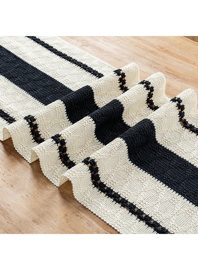 Fancy Homi Boho Chic Macrame Table Runner for Home Decor, Farmhouse Style with Tassels, Perfect for Party Bohemian - 30x230 cm - Black - Image 5