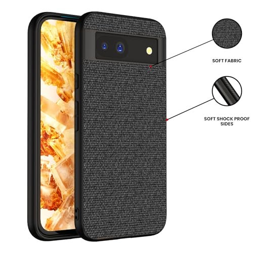 Kapa Soft Full Fabric Protective Back Case Cover for Google Pixel 8A | Shockproof Slim Hard Anti Slip Back Case (Black) - Image 2