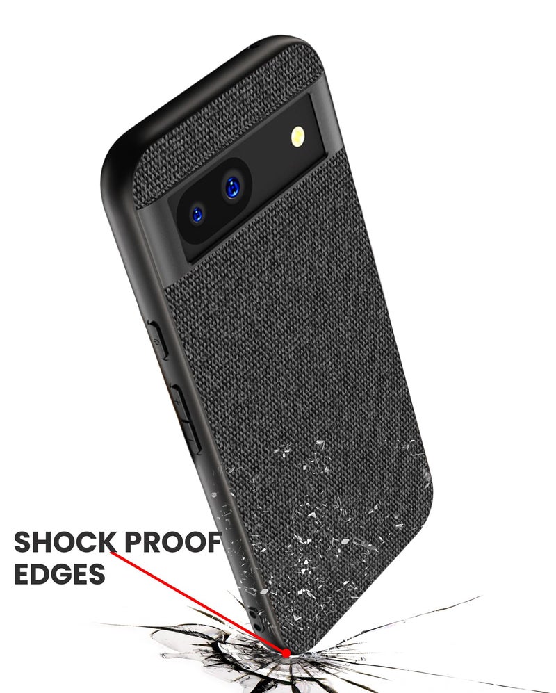 Kapa Soft Full Fabric Protective Back Case Cover for Google Pixel 8A | Shockproof Slim Hard Anti Slip Back Case (Black) - Image 4