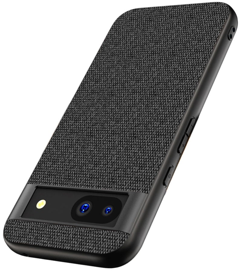 Kapa Soft Full Fabric Protective Back Case Cover for Google Pixel 8A | Shockproof Slim Hard Anti Slip Back Case (Black) - Image 1
