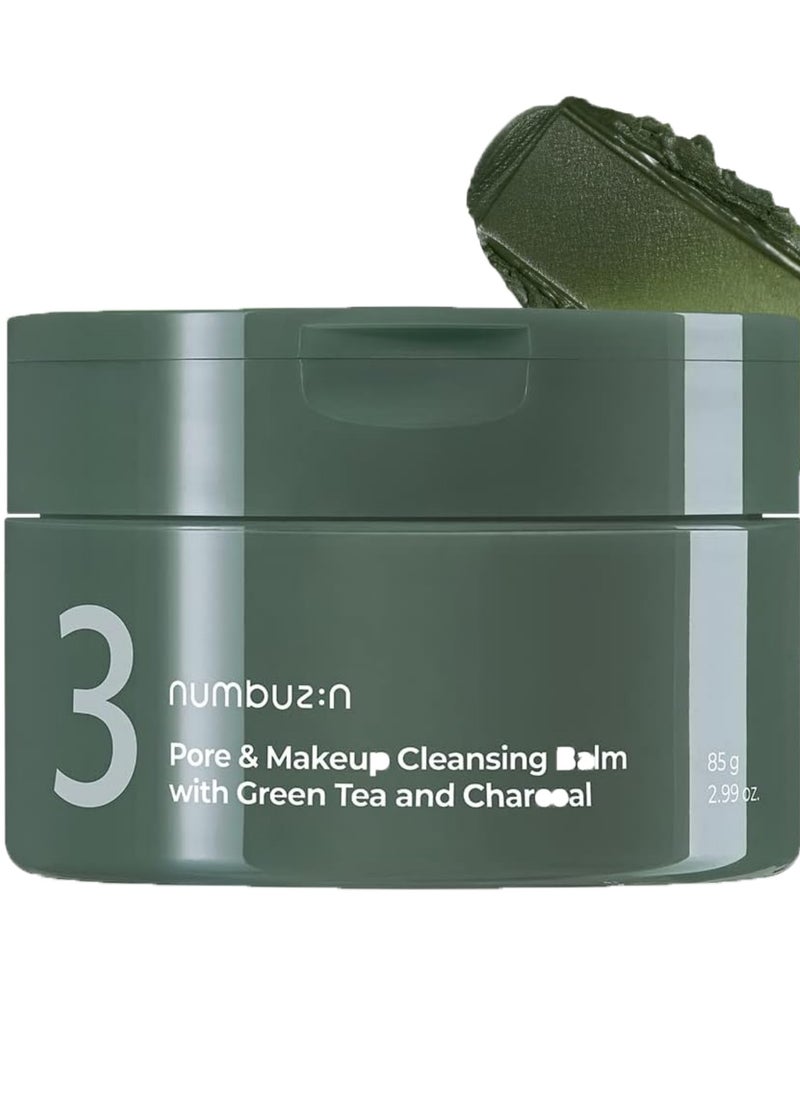 numbuzin Numbuzin No.3 Pore & Makeup Cleansing Balm with Green Tea and Charcoal 85g Korean Skincare Solution for Deep Pore Cleansing and Makeup Removal  - Image 1