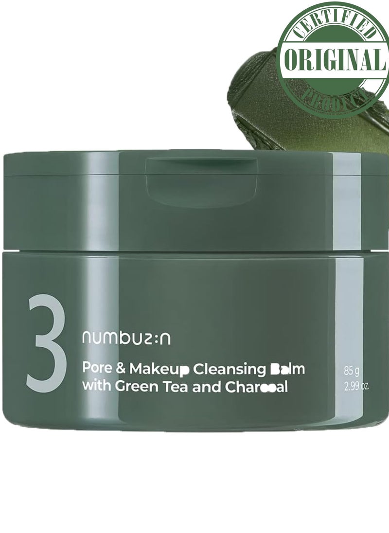 numbuzin Numbuzin No.3 Pore & Makeup Cleansing Balm with Green Tea and Charcoal 85g Korean Skincare Solution for Deep Pore Cleansing and Makeup Removal  - Image 2