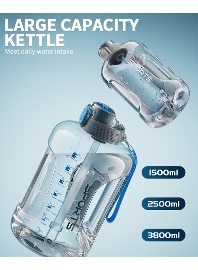 EETU Water Bottle With Time Marker,2.5L Water Bottle With Straw And One-Touch Cap,Reusable Water Bottles With Handle And Bottle Brush ,Eco-Friendly Leak-Proof - Image 4