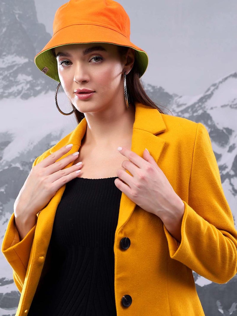 KOTTY Women's Solid Long Sleeve Golden Yellow Overcoat Blazer (Yellow,S)-KTTFKWOMENSBLAZER181 - Image 5
