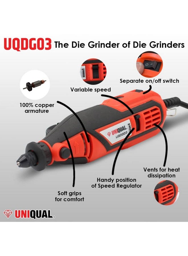 UniQual UniQual 140pcs Universal Chuck Rotary Tool Kit Die Grinder with Flexible Shaft | Drill Locator | Safety Shield | Cutting|Drilling|Engraving| Industrial and DIY with 6 months warranty  - Image 4