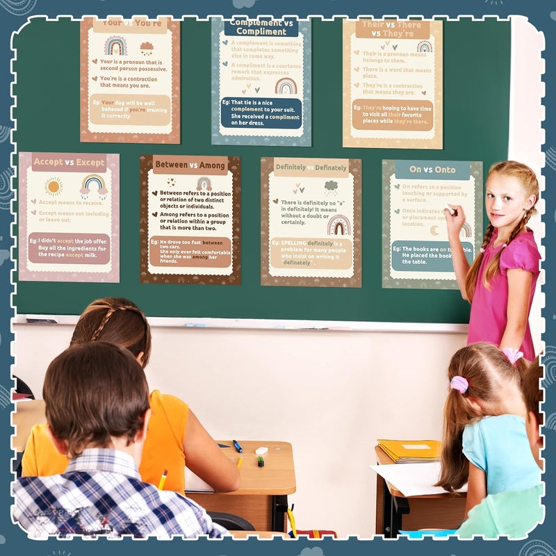 Pajean 16 Commonly Confused Words Poster 14 x 11 Inch Homophones Charts English Language Classroom Decorations Grammar Posters for English Teacher Elementary Middle High School Supplies - Image 4