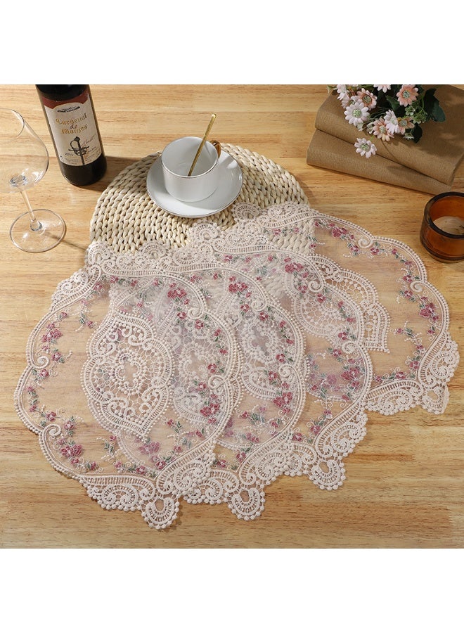 هومستر 4 حزمة من مواضع الدانتيل، ريترو الفرنسية ستايل كوب، مطروزة مائدة العشاء سجاد مكان، الزهرة موضة كروشيه مفارش اللونشمات، مجوفة مزهرية ل المنزل المطبخ زخرفة الزفاف 45*30CM - Image 1
