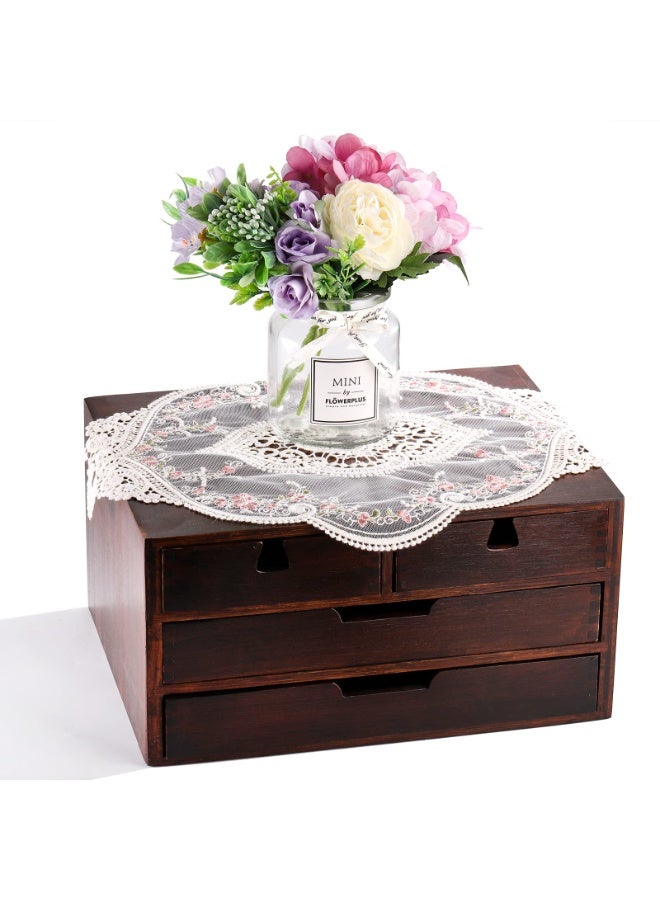 هومستر 4 حزمة من مواضع الدانتيل، ريترو الفرنسية ستايل كوب، مطروزة مائدة العشاء سجاد مكان، الزهرة موضة كروشيه مفارش اللونشمات، مجوفة مزهرية ل المنزل المطبخ زخرفة الزفاف 45*30CM - Image 5