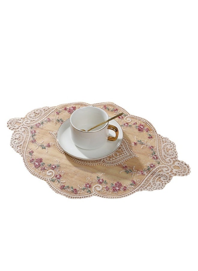 هومستر 4 حزمة من مواضع الدانتيل، ريترو الفرنسية ستايل كوب، مطروزة مائدة العشاء سجاد مكان، الزهرة موضة كروشيه مفارش اللونشمات، مجوفة مزهرية ل المنزل المطبخ زخرفة الزفاف 45*30CM - Image 4