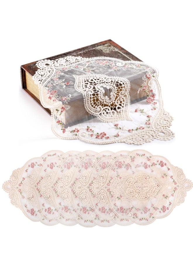 هومستر 4 حزمة من مواضع الدانتيل، ريترو الفرنسية ستايل كوب، مطروزة مائدة العشاء سجاد مكان، الزهرة موضة كروشيه مفارش اللونشمات، مجوفة مزهرية ل المنزل المطبخ زخرفة الزفاف 45*30CM - Image 3