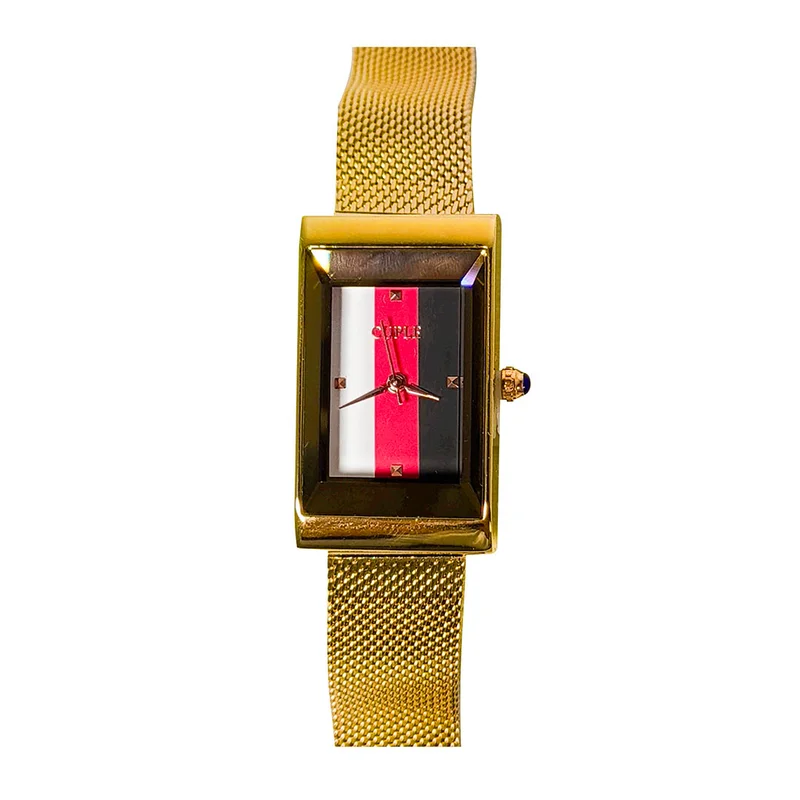 Cuple Womens Gold Dial Analog Wrist Watch