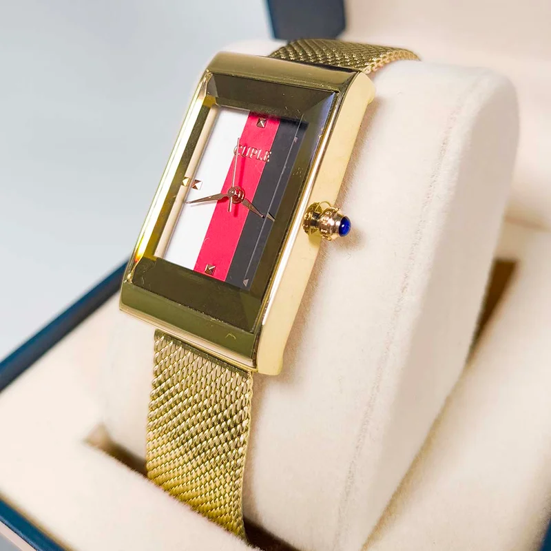 Cuple Womens Gold Dial Analog Wrist Watch