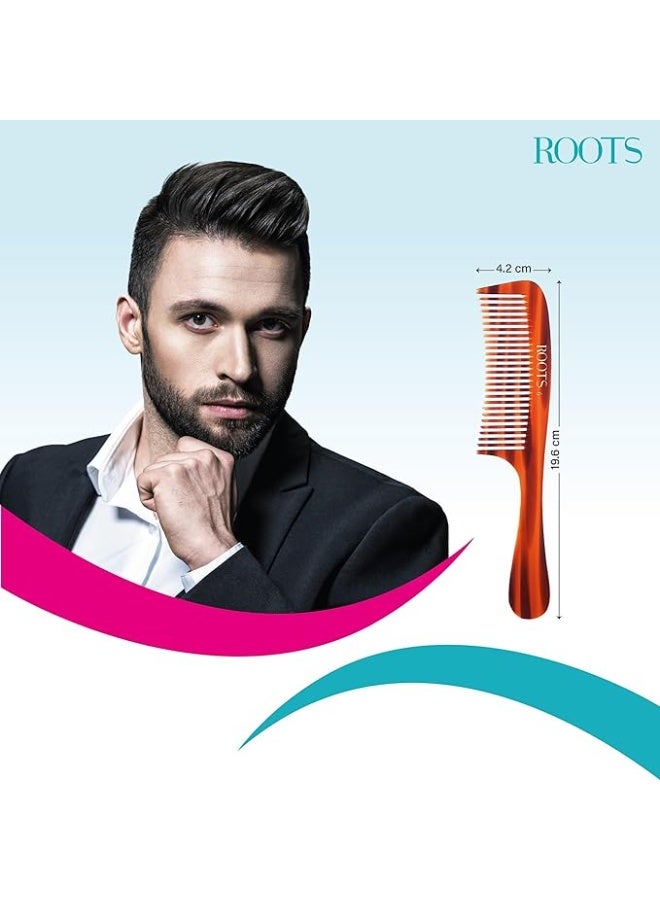 ROOTS Classic Comb | Fine Teeth For Styling & Straightening | Smooth & Round Teeth prevent Hair damage | For Women with Straight, Long, Wavy Hair | Wet & Dry use | Length - 7.71 inch | Model No - 6 - Image 4