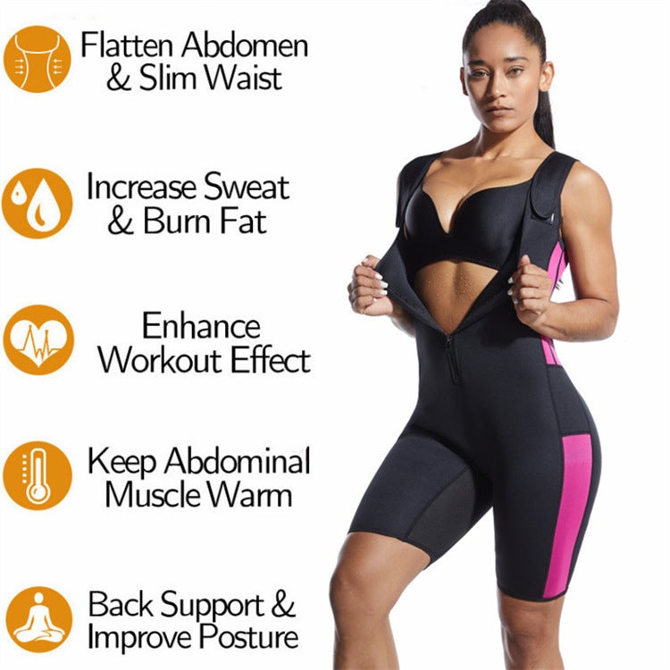 One-Piece Corset Plus Size Corset Hip Lifting Sweat Sweating Postpartum Chest Support Belly Contracting Fitness Clothes - Image 3