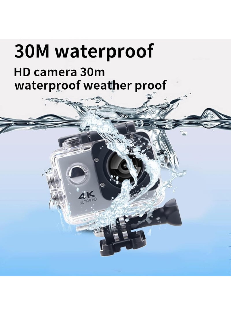 Generic 4k Ultra HD Action Camera, 30fps Anti Shake EIS Sports Cameras, Lightweight Waterproof Underwater Camera, Portable Durable Wide Angle Video Camera For Outdoor Sports, (1pc, White)  - Image 3