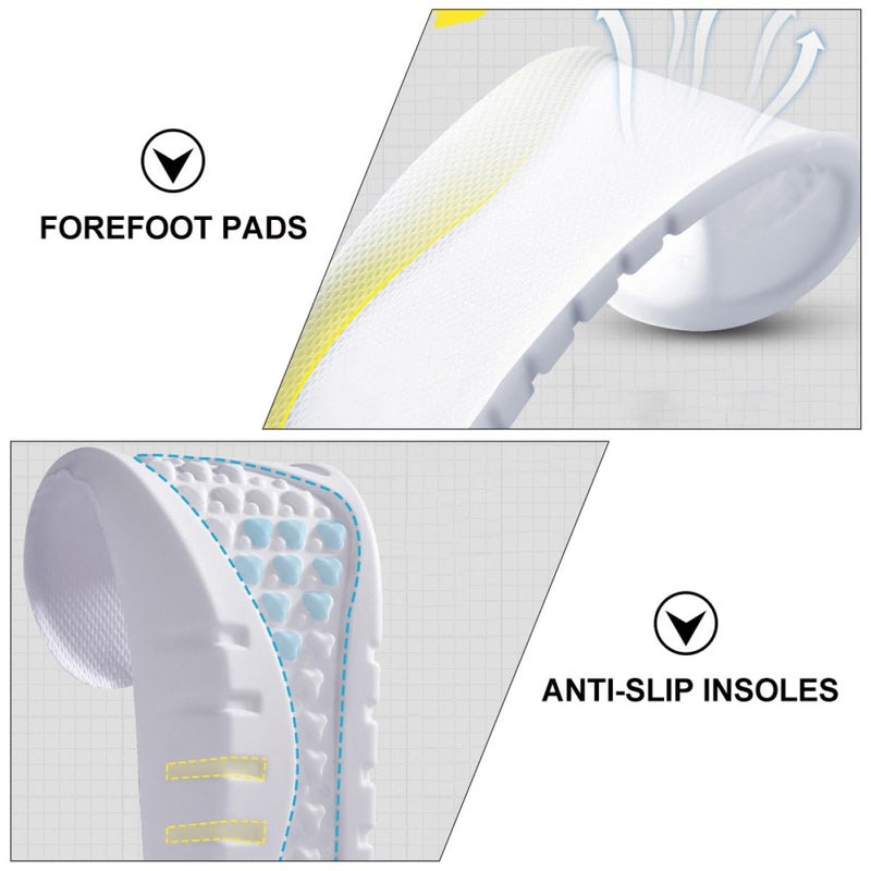 High Resilience Cushioned Insoles 1 Pair Breathable Anti Skid Shock Absorbing Sports Inserts for Men Women - Image 5