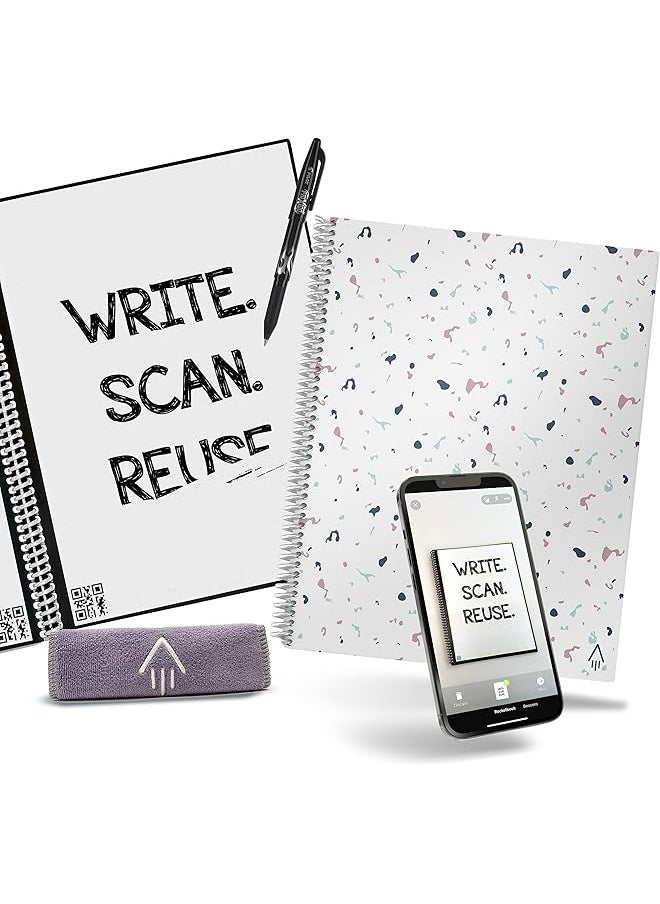Rocketbook Smart Reusable Notebook Lined Eco Friendly Notebook With 1 Pilot Frixion Pen And 1 Microfiber Cloth Included Day Dream Cover Letter Size 21.6 Cm X 28 Cm  - Image 1