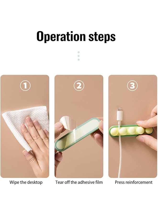 erorex 3Pcs Cable Wall Clips Self Adhesive Cable Organizers Cable Management Accessories Usb Charging Cable Holder For Desk Home Three Pieces Cable Wall Clip - Image 5