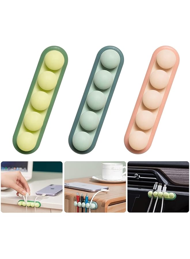 erorex 3Pcs Cable Wall Clips Self Adhesive Cable Organizers Cable Management Accessories Usb Charging Cable Holder For Desk Home Three Pieces Cable Wall Clip - Image 2