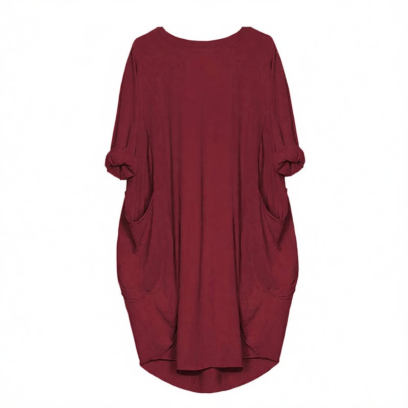 Oversized Printed Pocket Knit Dress - Image 3